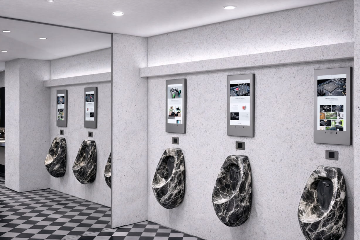 Fontana ceramic urinals used as a planning reference for architects and designers